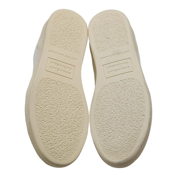 Brunello Cucinelli Deerskin Leather Low Top Sneakers Off White size 40 7US $995 - Picture 6 of 10